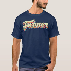 Farmer T Retro Art Baseball Font Vintage T-Shirt