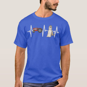Farmer Tractor Afghan Hound Heartbeat Dog Lover T-Shirt