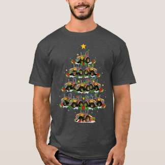Farmer Tractor Lover Matching Santa Tractor Christ T-Shirt