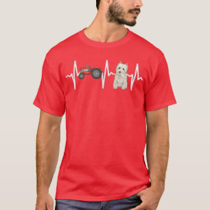 Farmer Tractor West Highland White Terrier Heartbe T-Shirt