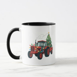 Farmer Tractor Xmas Lighting Tractor Christmas   Mug