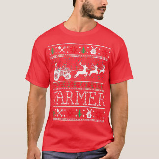 Farmer Tractors Ugly Christmas Xmas Gifts  T-Shirt