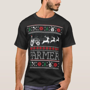 Farmer Tractors Ugly Christmas Xmas Gifts T-Shirt
