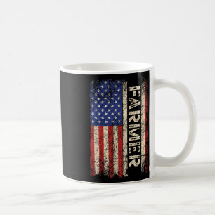 Farmer Tractors Usa American Flag Patriotic Farmin Coffee Mug