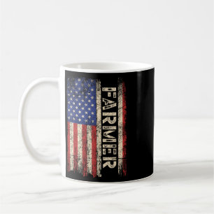 Farmer Tractors Usa American Flag Patriotic Farmin Coffee Mug