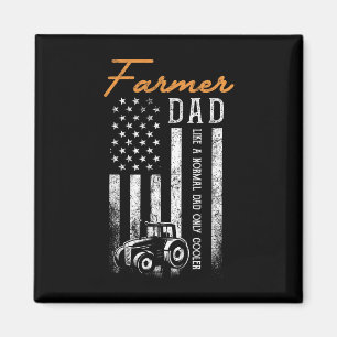 Farmer Tractors Usa American Flag Patriotic Farmin Magnet