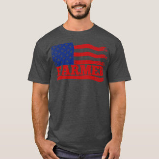 Farmer USA American Flag Fishing T-Shirt