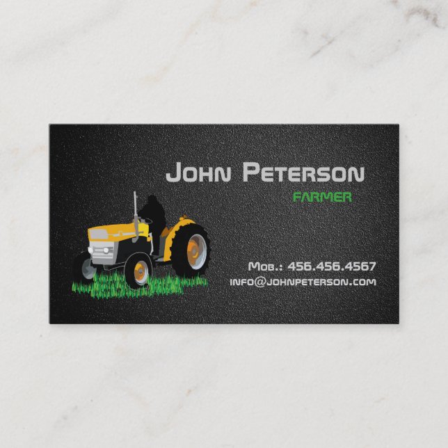 Farmer Village Farming Agriculture Tractor Business Card (Front)