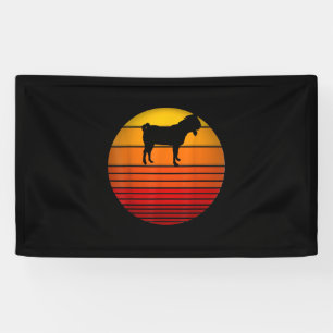 Farmer Vintage Retro Sunset Funny Farm Animal Goat Banner