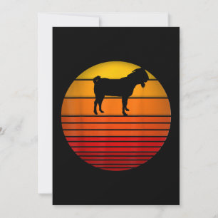 Farmer Vintage Retro Sunset Funny Farm Animal Goat Invitation