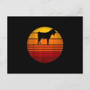 Farmer Vintage Retro Sunset Funny Farm Animal Goat Invitation Postcard