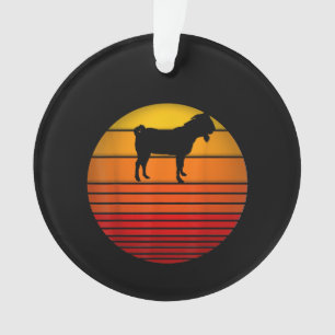 Farmer Vintage Retro Sunset Funny Farm Animal Goat Ornament