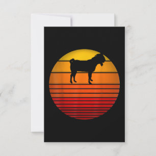 Farmer Vintage Retro Sunset Funny Farm Animal Goat RSVP Card