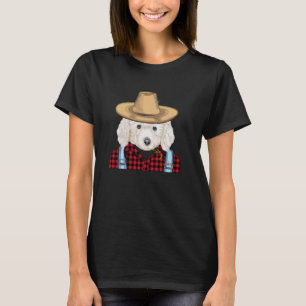Farmer White Poodle Farming Dog T-Shirt