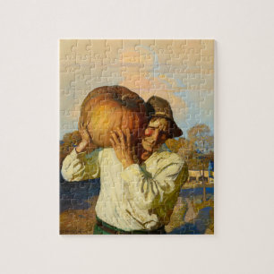 Farmer with Pumpkin by Newell Convers Wyeth Jigsaw Puzzle