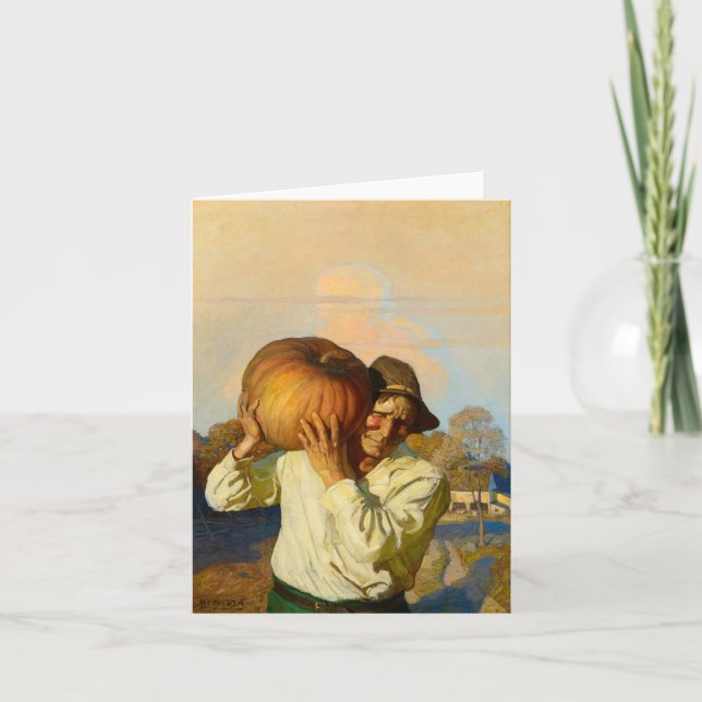 Farmer with Pumpkin by Newell Convers Wyeth Thank You Card (Front)