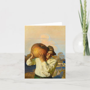 Farmer with Pumpkin by Newell Convers Wyeth Thank You Card