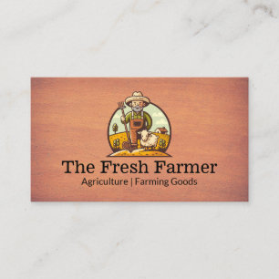 Farmer with Sheep   Agriculture  Business Card
