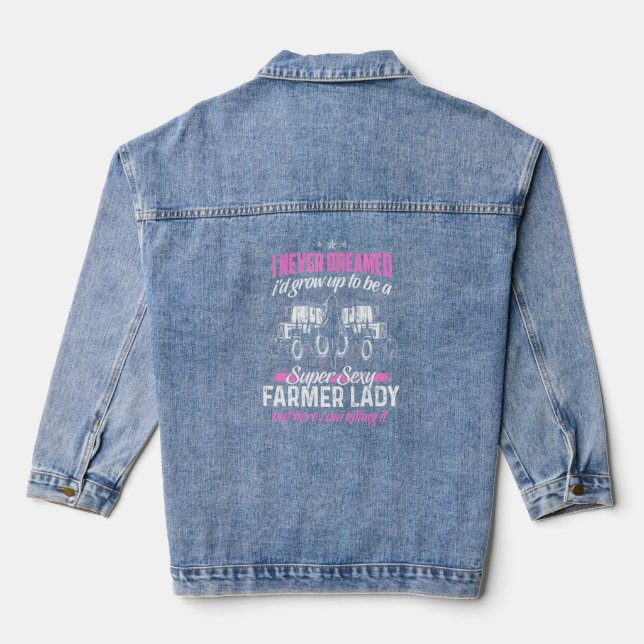 Farmer Women Wife Of A Farmer Rancher _3  Denim Jacket (Back)