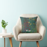 Farmergarden w Sunflower by Klimt, Vintage Flowers Cushion<br><div class="desc">Farmergarden with Sunflower (1905/06) by Gustav Klimt is a vintage Victorian Era Symbolism fine art floral painting. A nature scene with a variety of flowers and sunflowers in a garden on a farm. About the artist: Gustav Klimt (1862-1918) was an Austrian Symbolist painter and one of the most prominent members...</div>