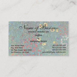 Farmergarden with Sunflower by Gustav Klimt Business Card