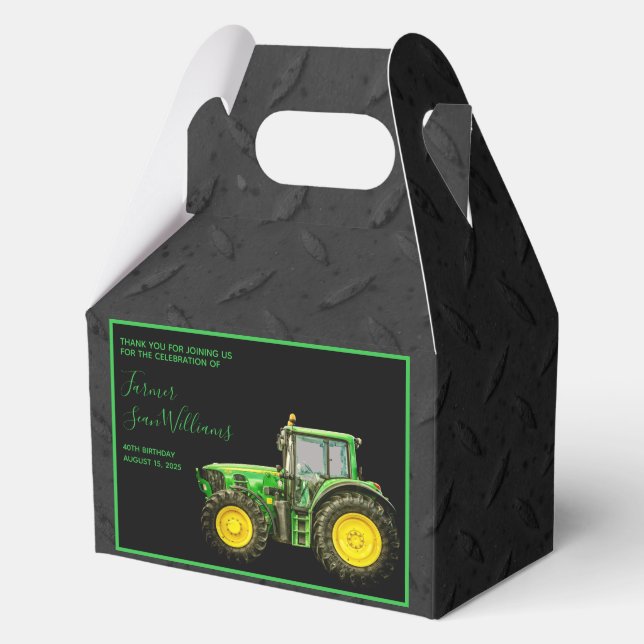 Farmer's 40th Birthday Party Favour Box (Front)
