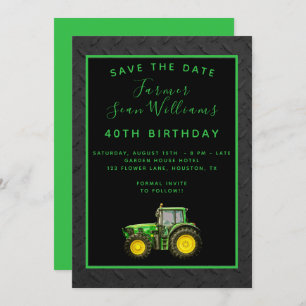 Farmer's 40th Birthday Party Save The Date