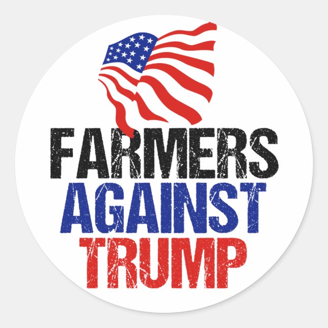 Farmers Against Trump 2024 Election Classic Round Sticker (Front)