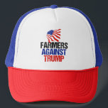 Farmers Against Trump 2024 Election Trucker Hat<br><div class="desc">Farmers Against Trump hat for your farm. An American flag for a proud farmer who will vote democrat in the 2024 election.</div>