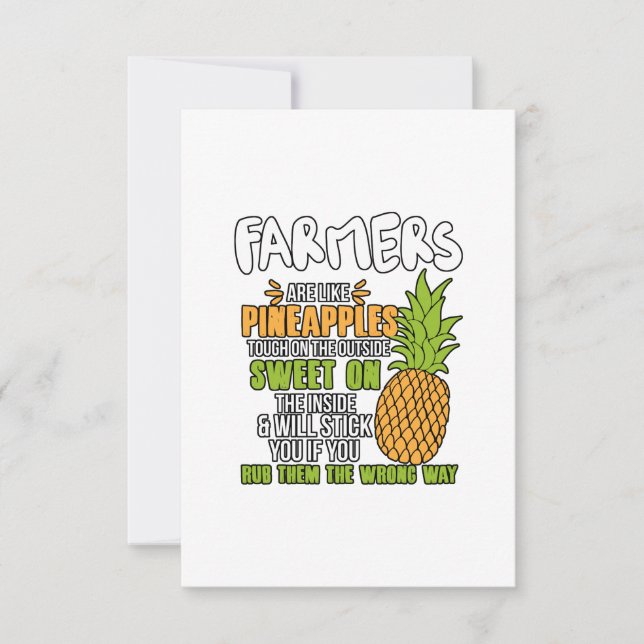 Farmers Are Like Pineapples. Thank You Card (Front)