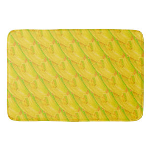 Farmer's Citrus Yellow Botanical Art  Bath Mat