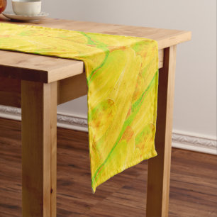 Farmer's Citrus Yellow Botanical Art Short Table Runner