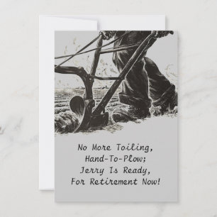 Farmers Farm Plough Farming Retirement Invitations