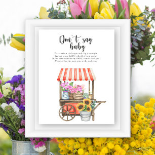 Farmers flower market baby shower - Don't say baby Poster