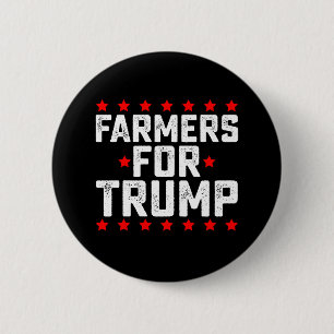 Farmers for Trump Presidential Election Vintage 6 Cm Round Badge