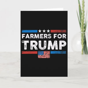 Farmers For Trump Us Flag Vintage Card