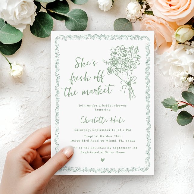 Farmers Fresh off the Market Bridal Shower Invitation (Creator Uploaded)