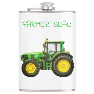 Farmers John Deere Tractor Hip Flask