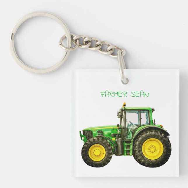 Farmers John Deere Tractor Key Ring (Front)