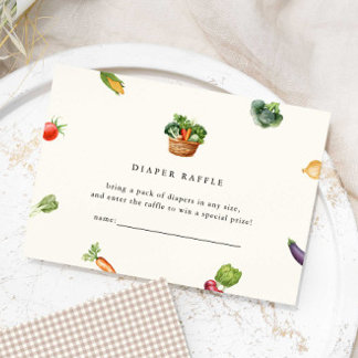Farmers Locally Grown Baby Shower Diaper Raffle Enclosure Card