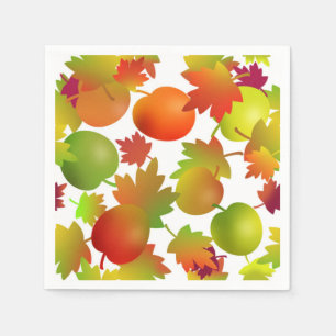 Farmer's Market Apples and Leaves Napkin