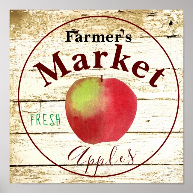 Farmer's market apples sign (Front)