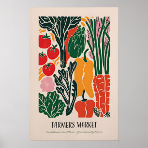 Farmers Market Art Print - Colourful Vegetable