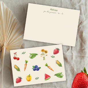 Farmers Market Baby Shower Advice Card