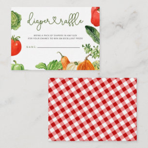 Farmers Market Baby Shower Diaper Raffle Enclosure Card