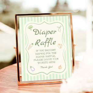 Farmers Market Baby Shower Diaper Raffle Poster