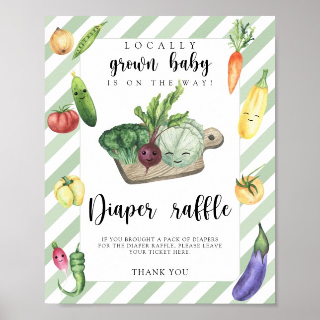 farmers market baby shower - diaper raffle poster (Front)