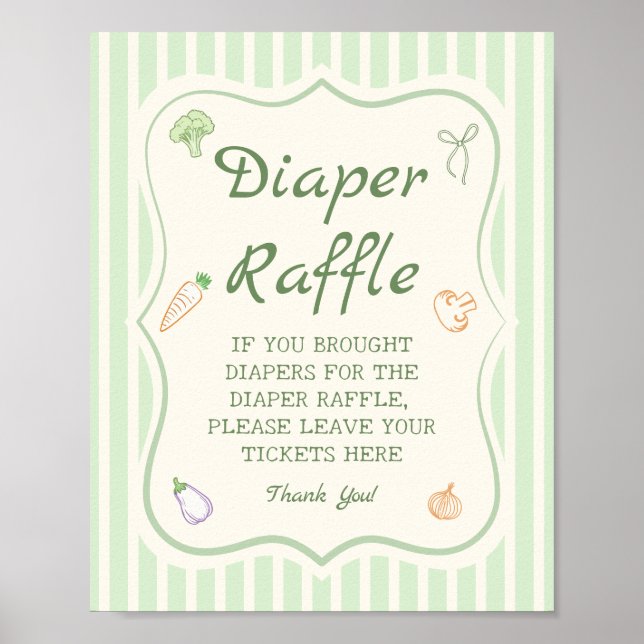 Farmers Market Baby Shower Diaper Raffle Poster (Front)