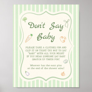 Farmers Market Baby Shower Don't Say Baby Game  Poster