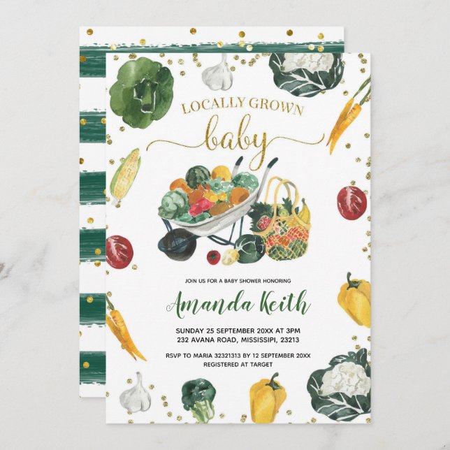 Farmers Market Baby Shower Invitation (Front/Back)